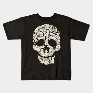 Cat Skeleton Skull by Tobe Fonseca Kids T-Shirt